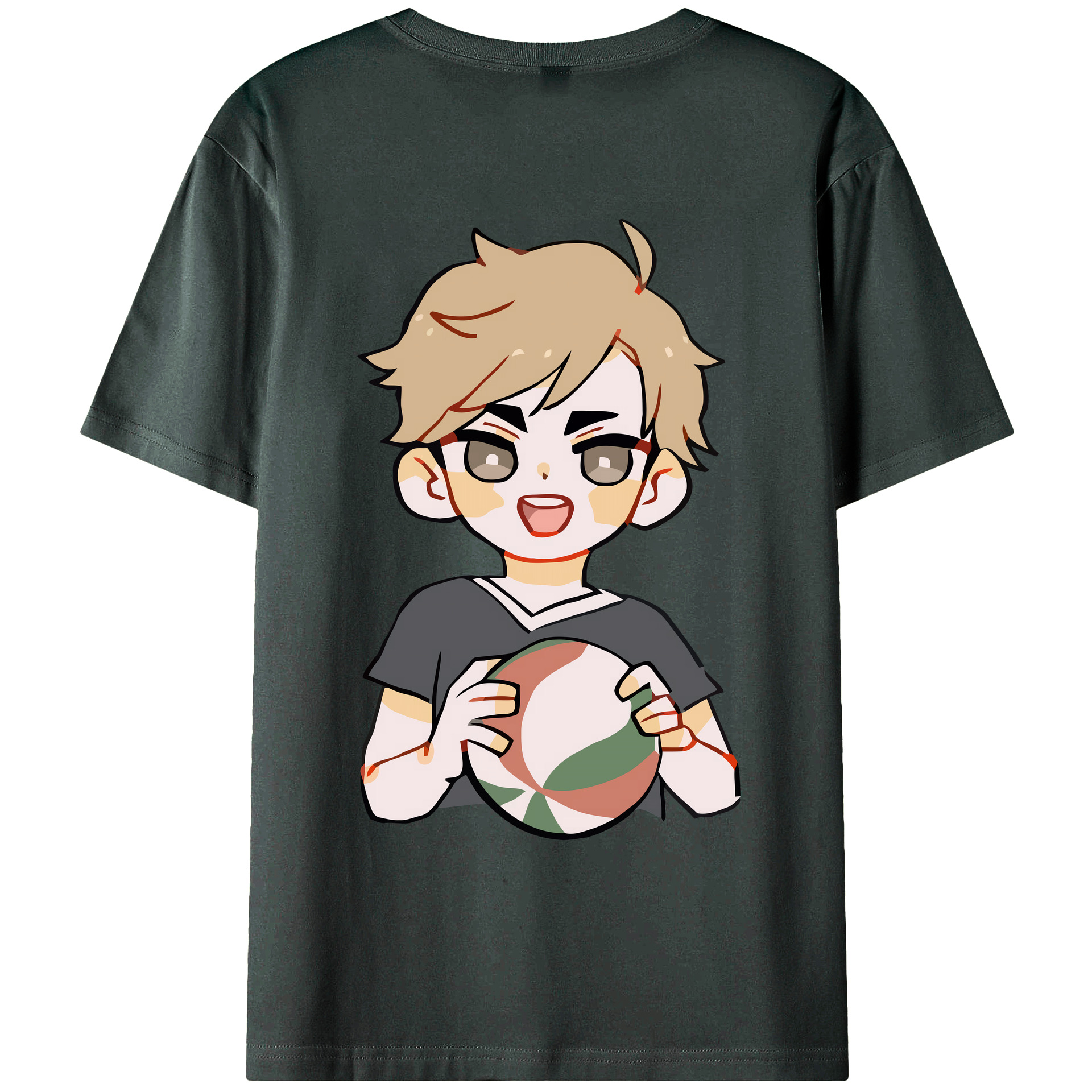 （画像用） ハイキュー!! Haikyu!! 綿100％ メンズ半袖Tシャツ（バックプリント） 通気性